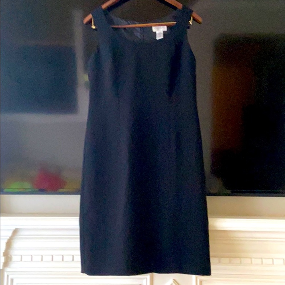 CHADWICK’S BLACK SLEEVELESS SHEATH MIDI DRESS VINTAGE